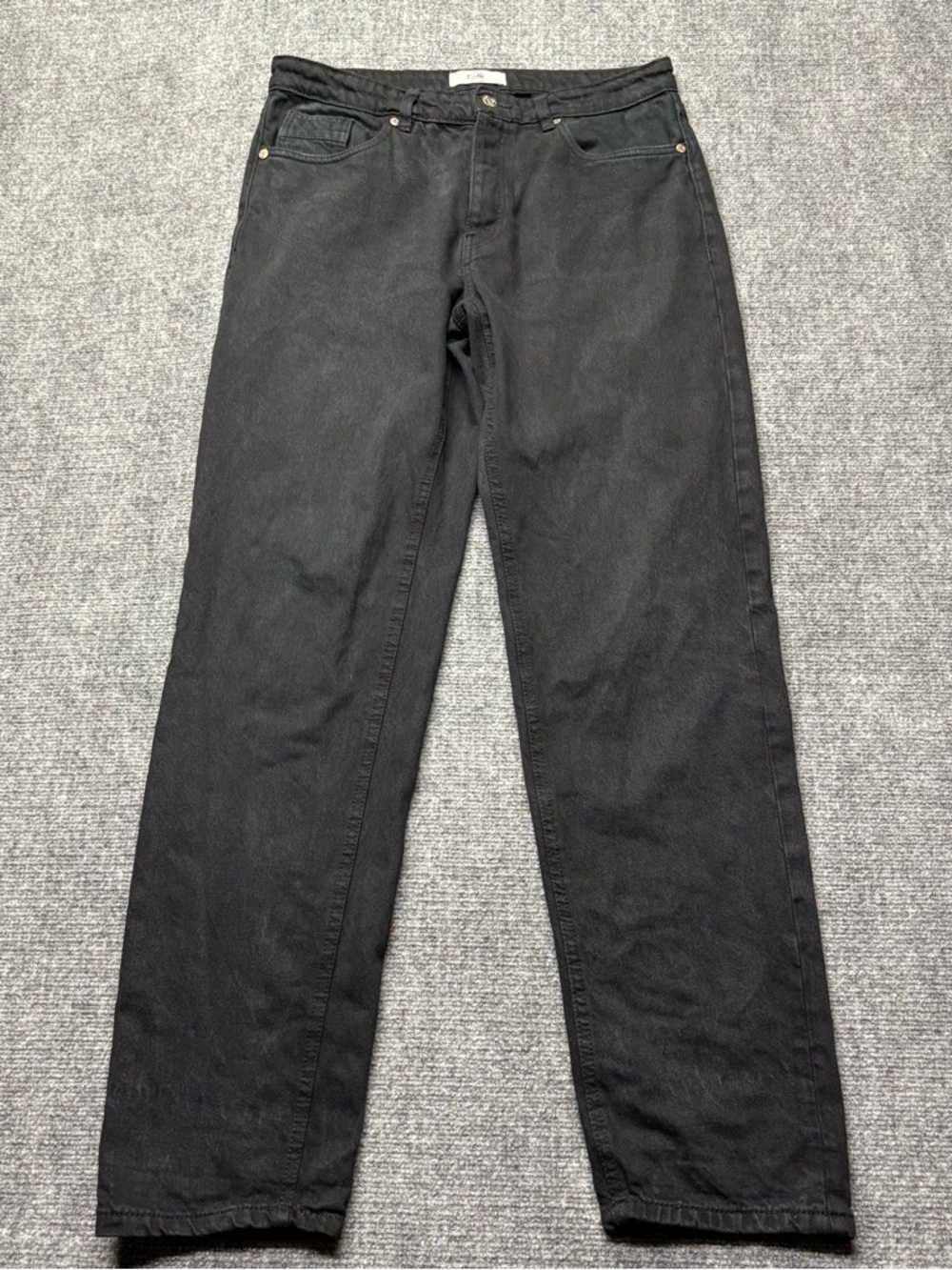 Folk Jeans Mens 32x32 Black Straight Button Fly